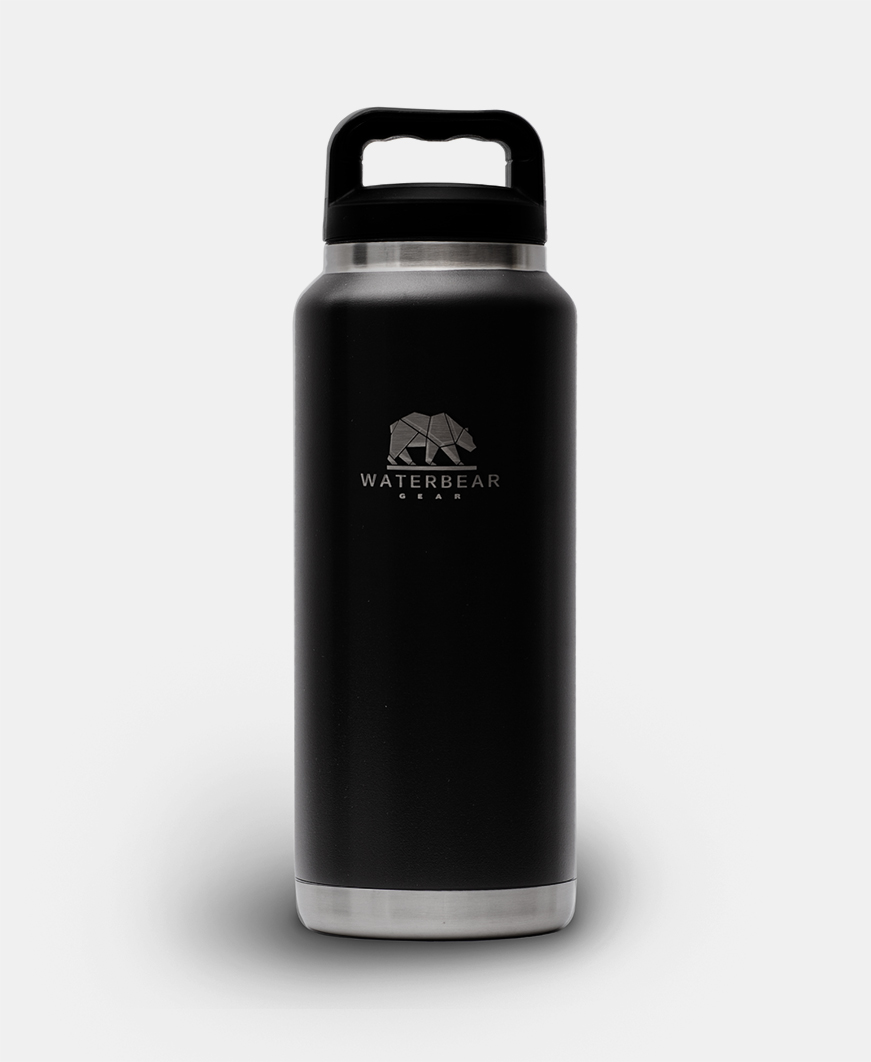 EcoHydrate - Botella de agua deportiva, 32 onzas, acero inoxidable,  térmica, térmica, botellas de gimnasio y deportes, color negro